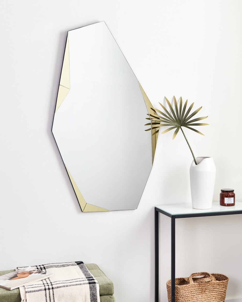 Miroir en verre doré 120x68