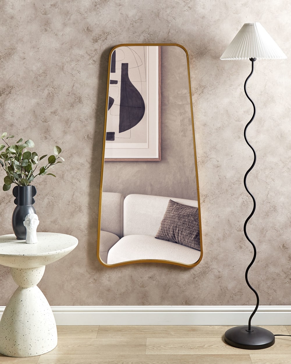 Miroir en métal doré 122x58