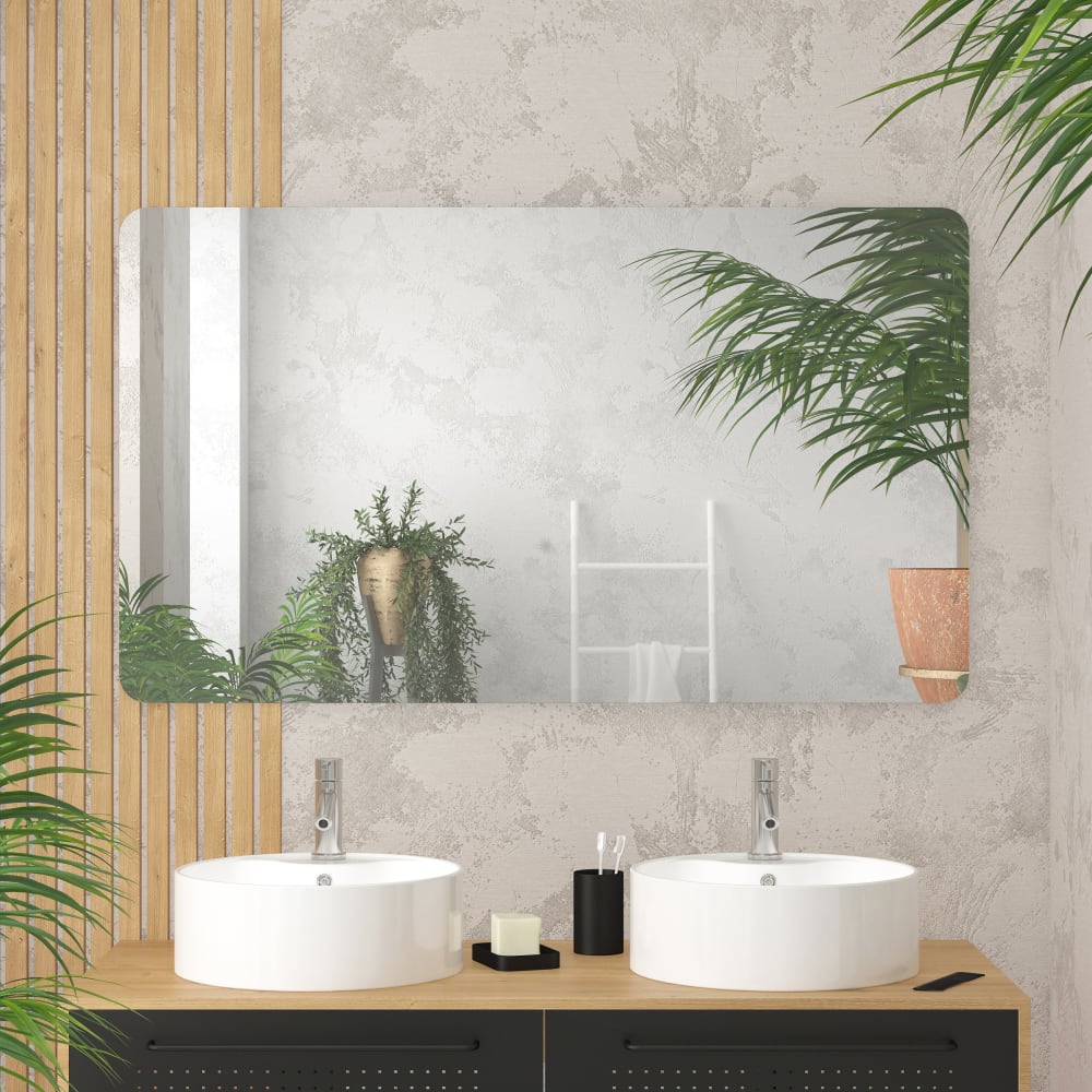 Miroir salle de bains en aluminium transparent