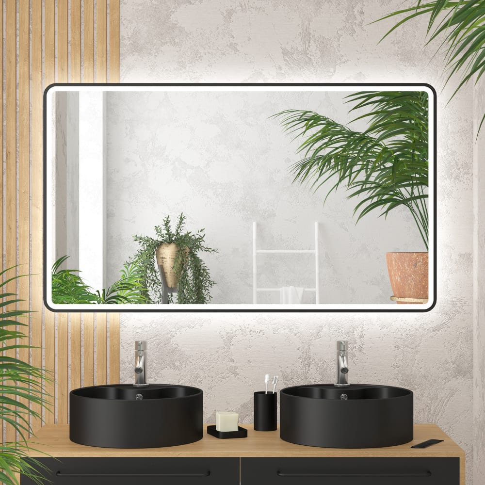 Miroir salle de bains en aluminium noir