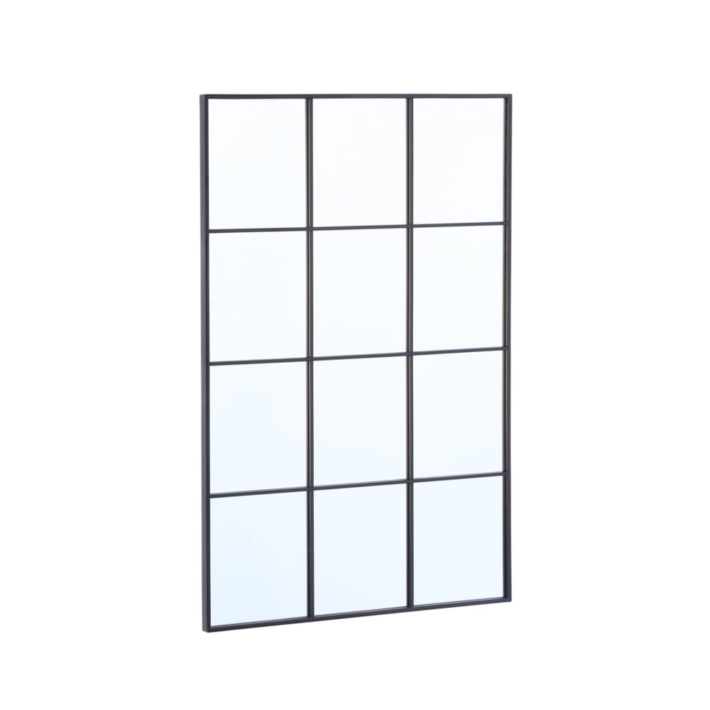 Miroir rectangulaire industriel acier noir 120cm