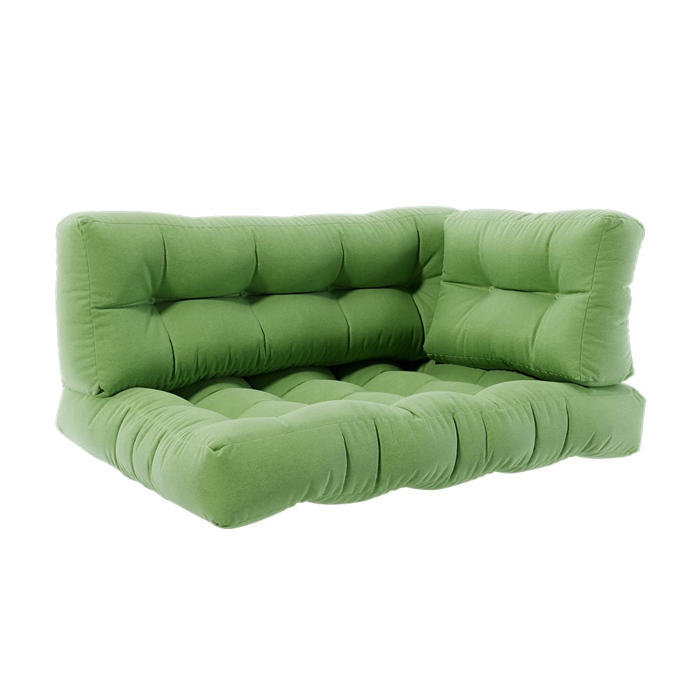 Ensemble de coussins de palette 3 parties, Vert 120 x 80cm