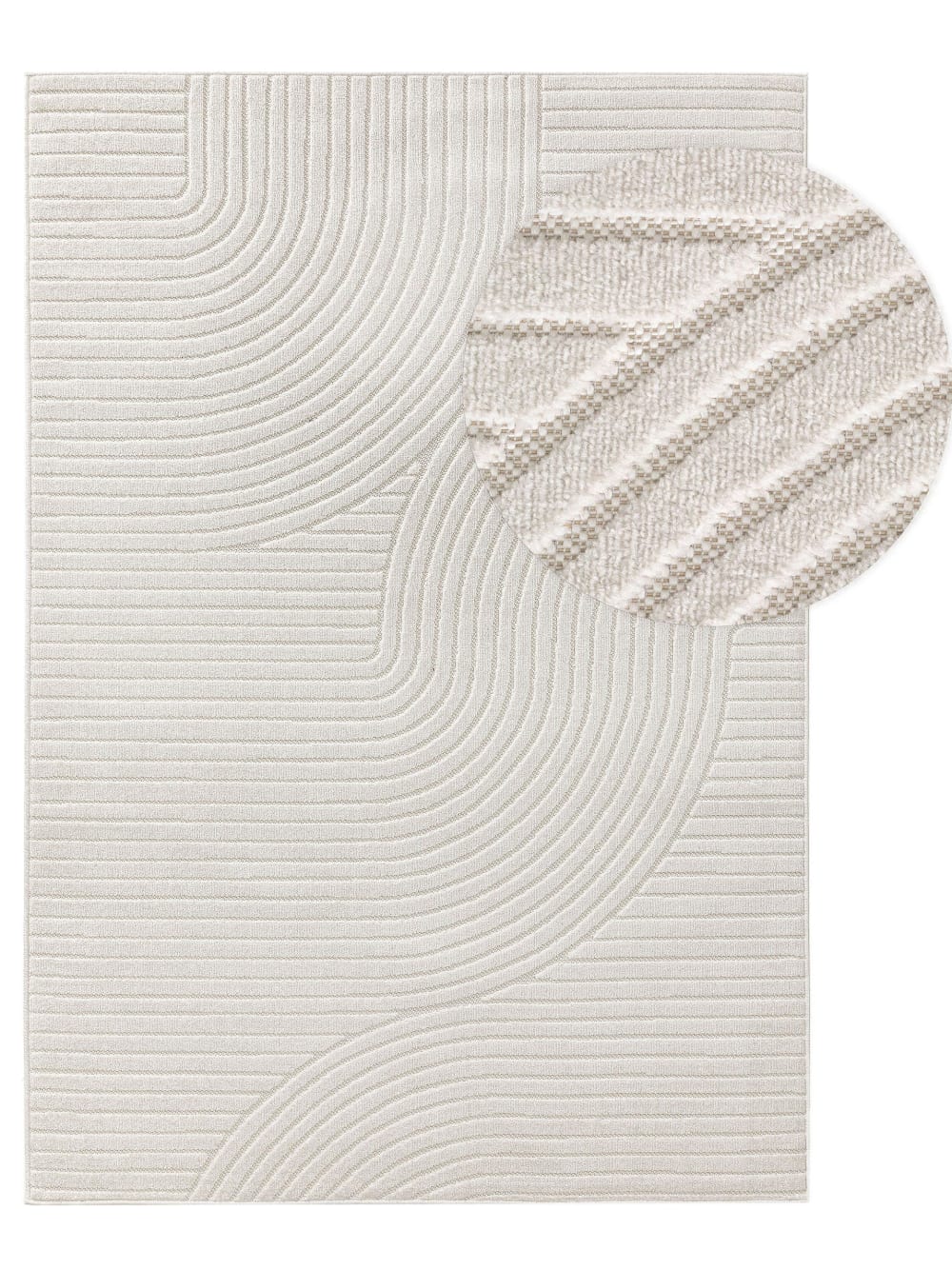 Tapis d'extérieur & intérieur crème 120x170