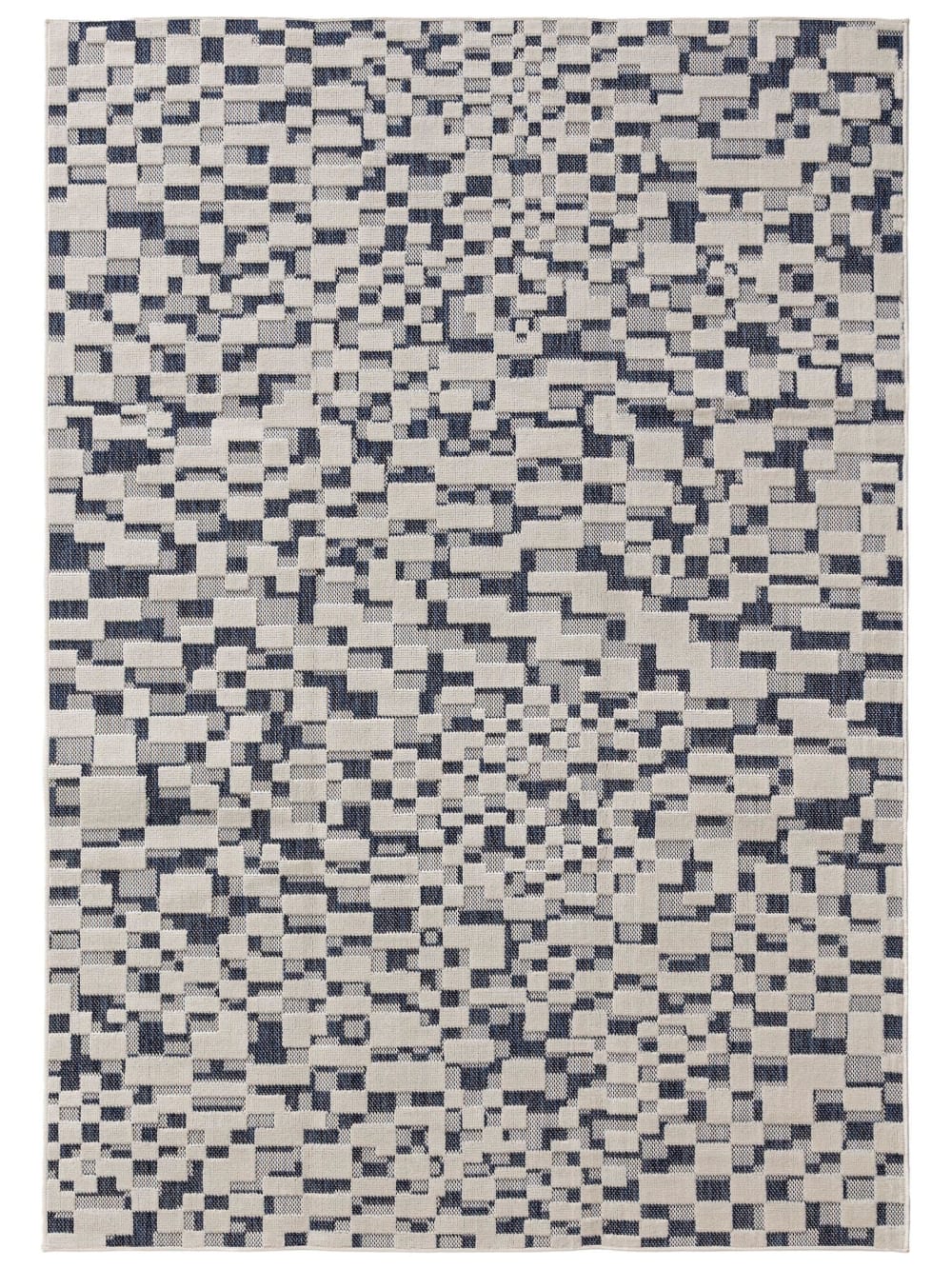 Tapis d'extérieur & intérieur bleu/blanc 120x170