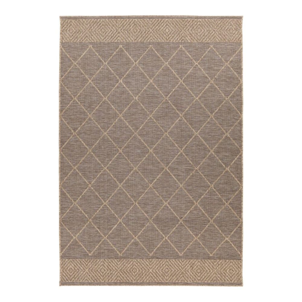 Tapis ethnique berbère en polypropylène taupe 120x170