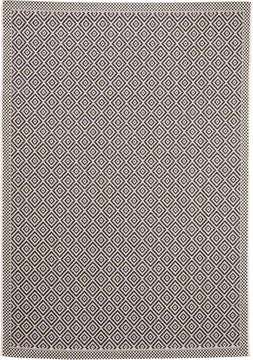 Tapis d'extérieur & intérieur blanc & noir 120x170