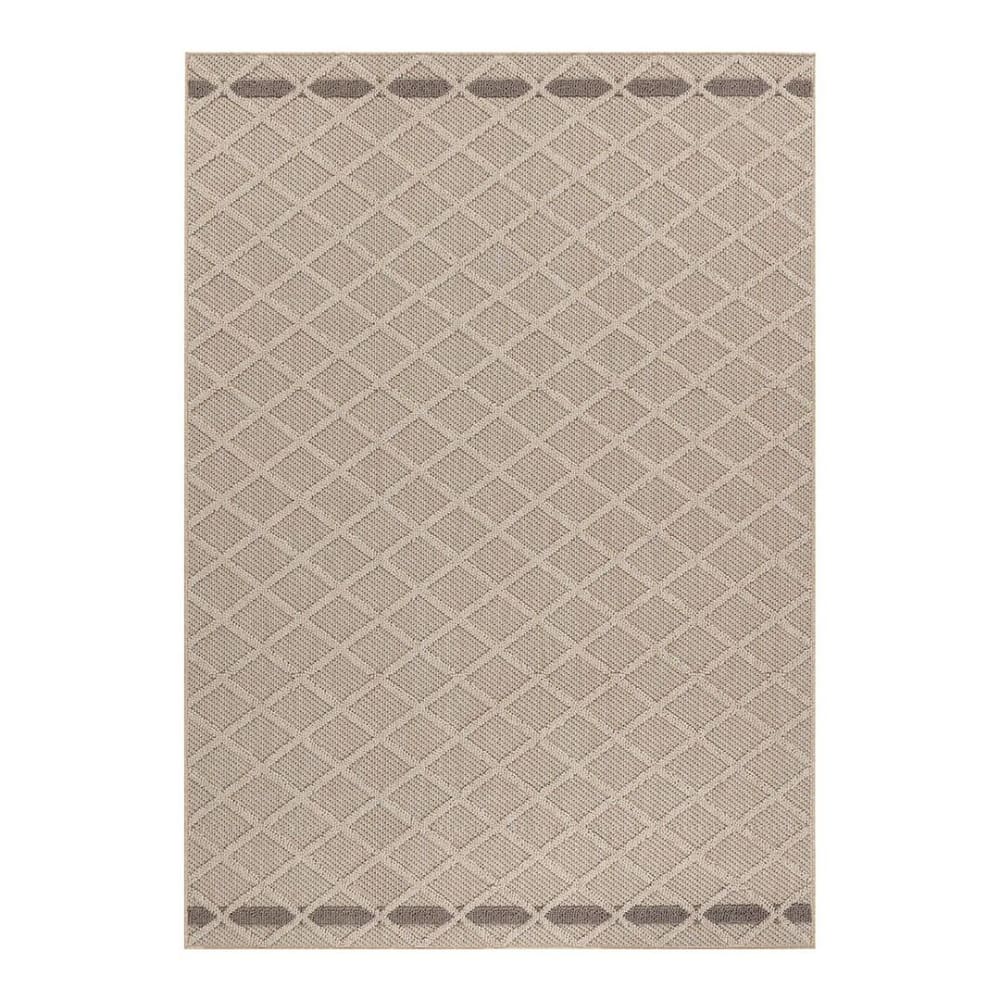 Tapis géométrique design en polypropylène beige 120x170