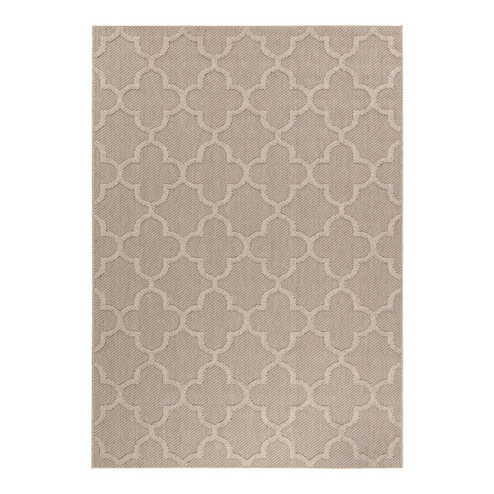 Tapis géométrique scandinave en polypropylène beige 120x170