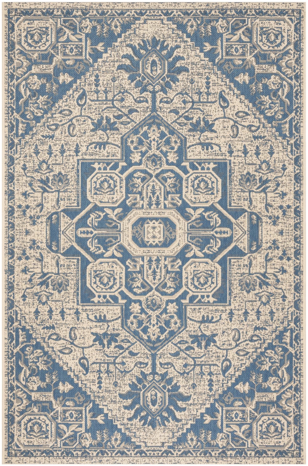 Tapis bleu/neutre 122 x 183 cm