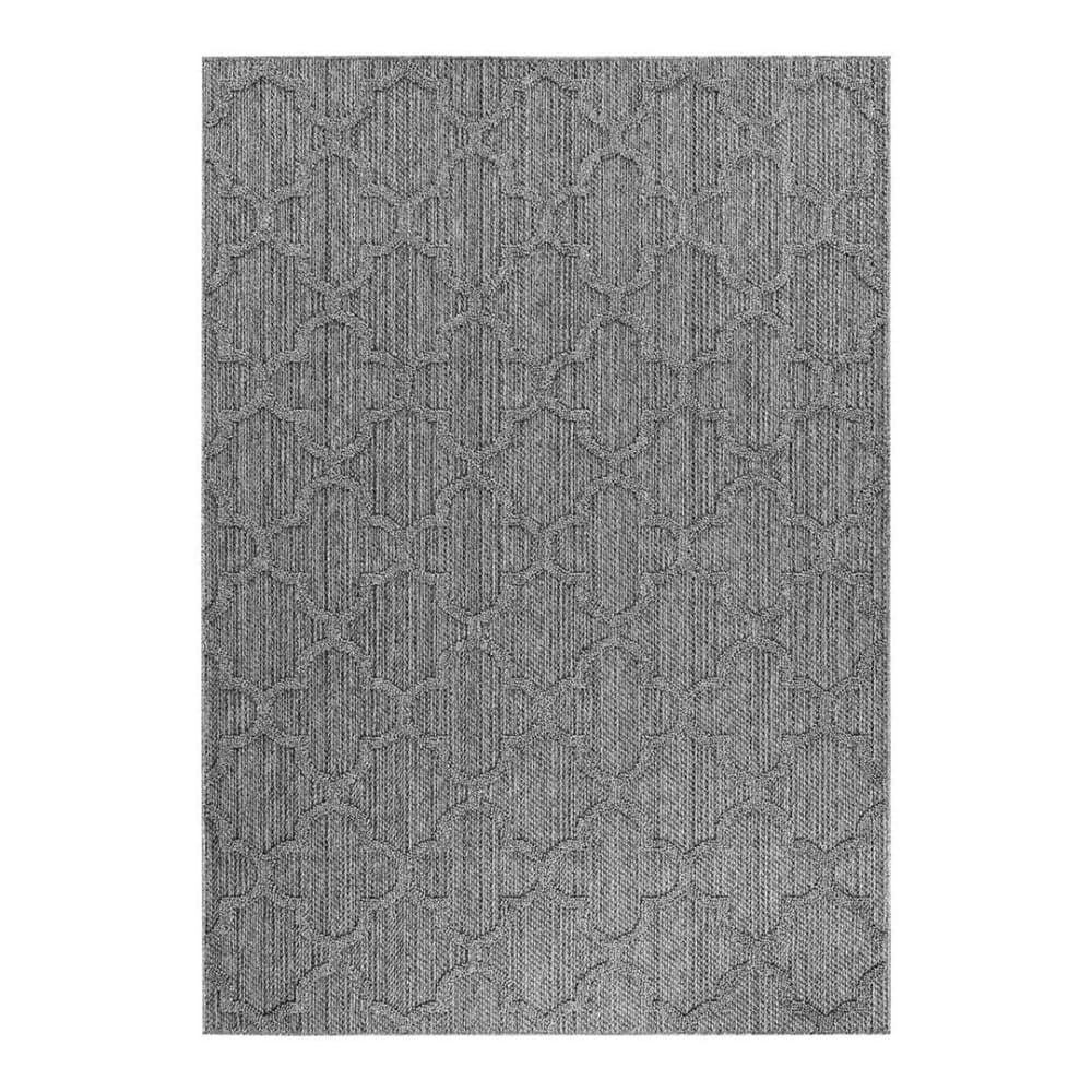 Tapis géométrique scandinave en polypropylène gris 120x170