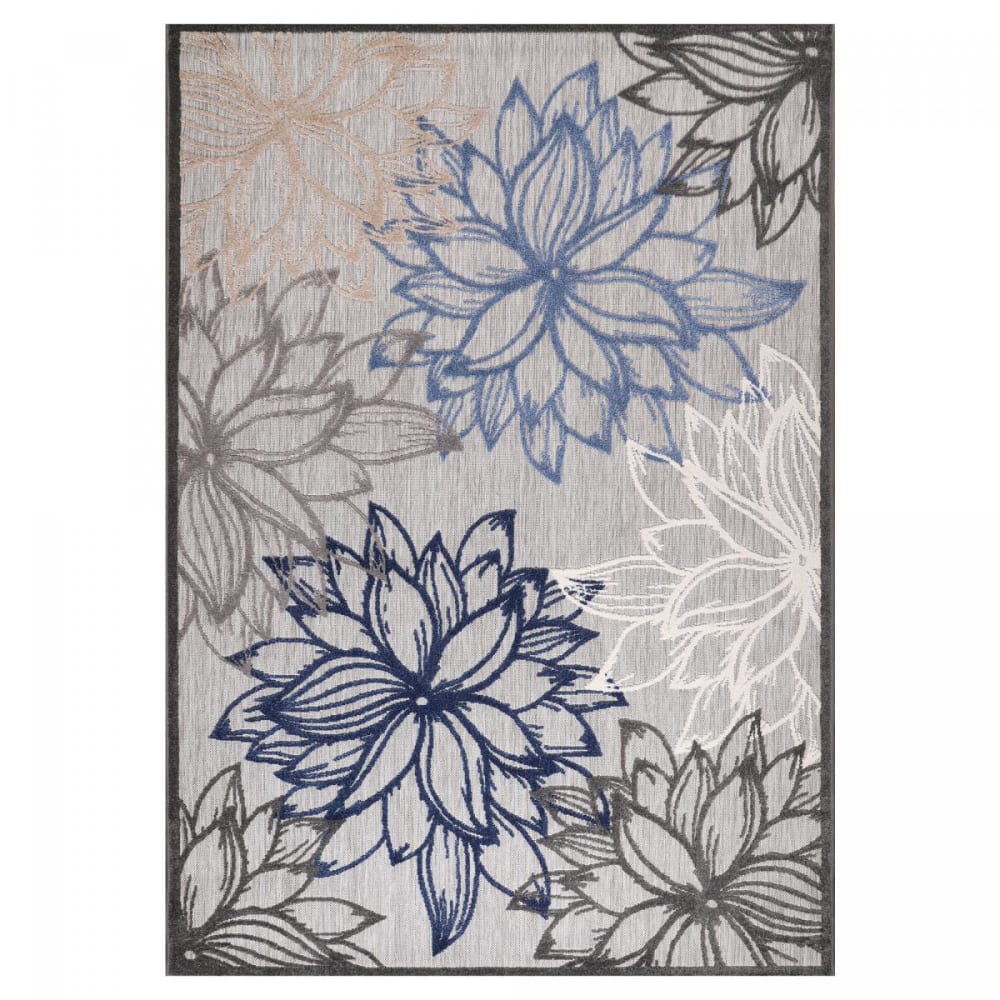 Tapis exterieur 120x170 gris, bleu