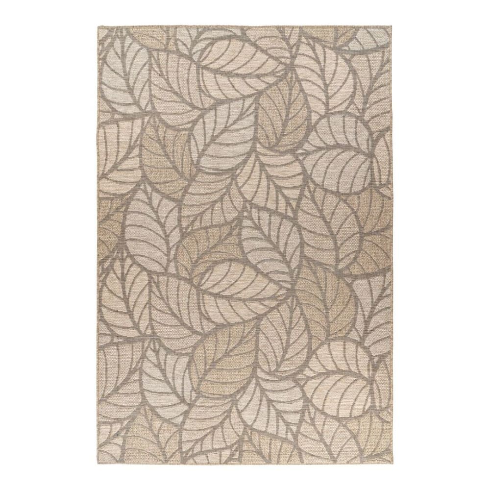 Tapis floral design en polypropylène taupe 120x170