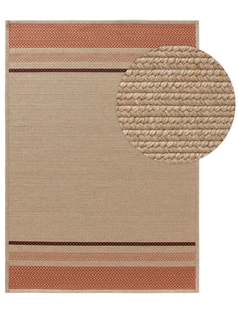 Tapis d'extérieur & intérieur terracotta 120x170