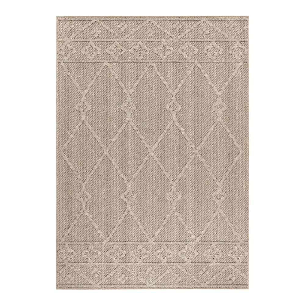 Tapis ethnique berbère en polypropylène beige 120x170