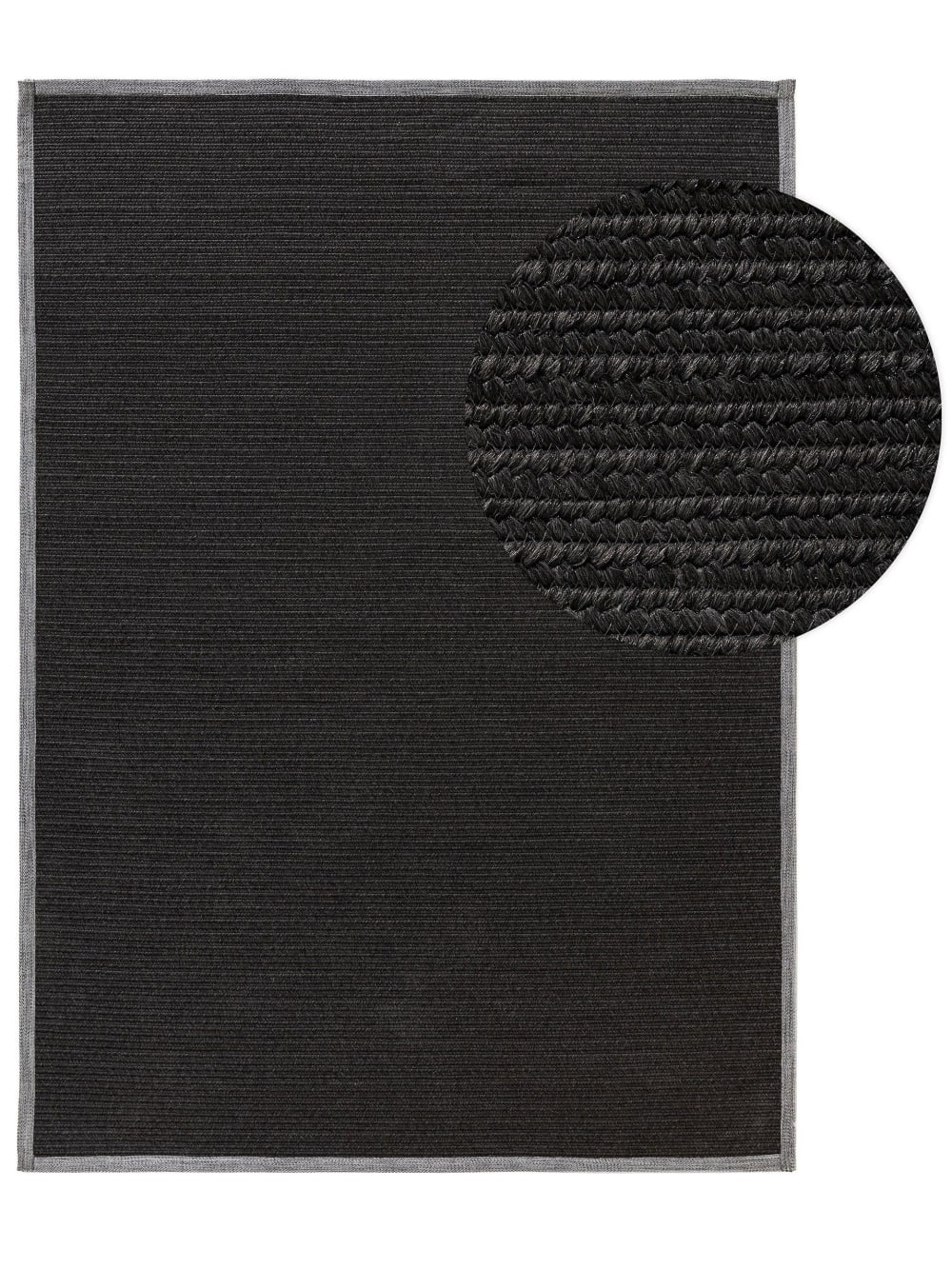 Tapis d'extérieur & intérieur noir 120x170