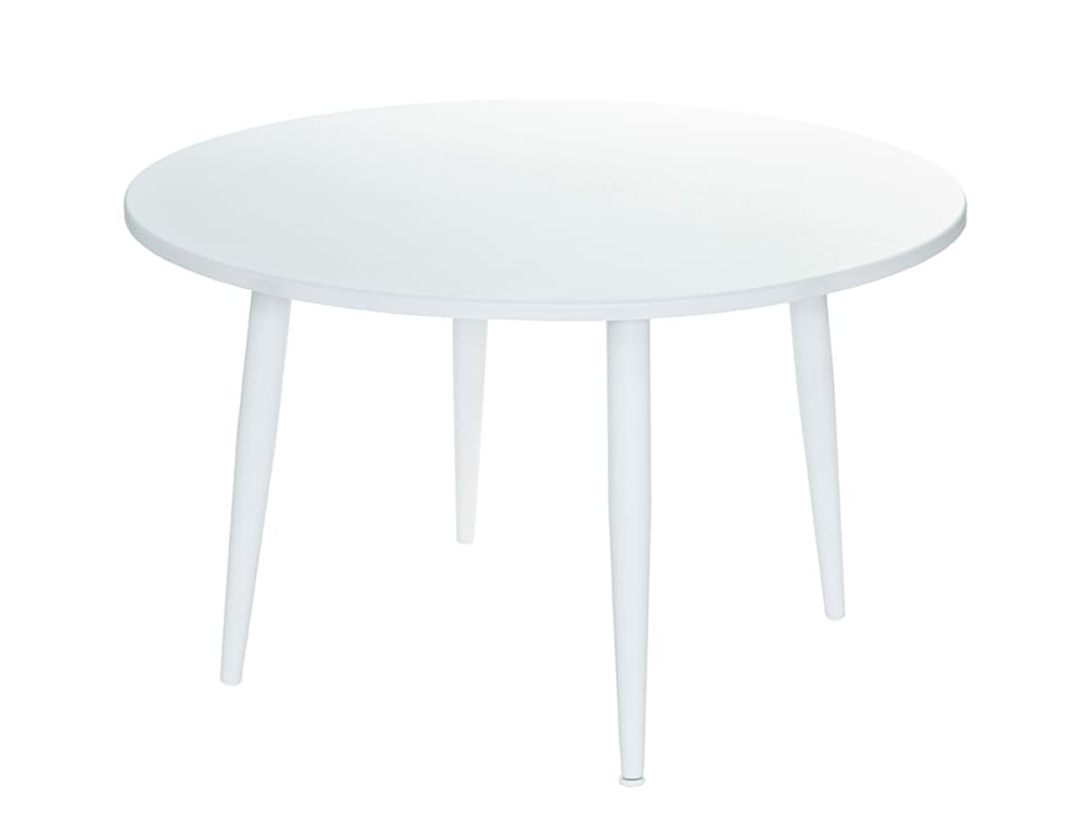 Table ronde en aluminium blanc Ø 125x73 cm