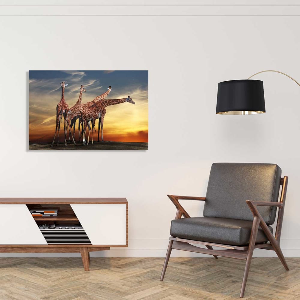 Tableau animaux girafe meeting Tableau plexiglas 120x80 cm
