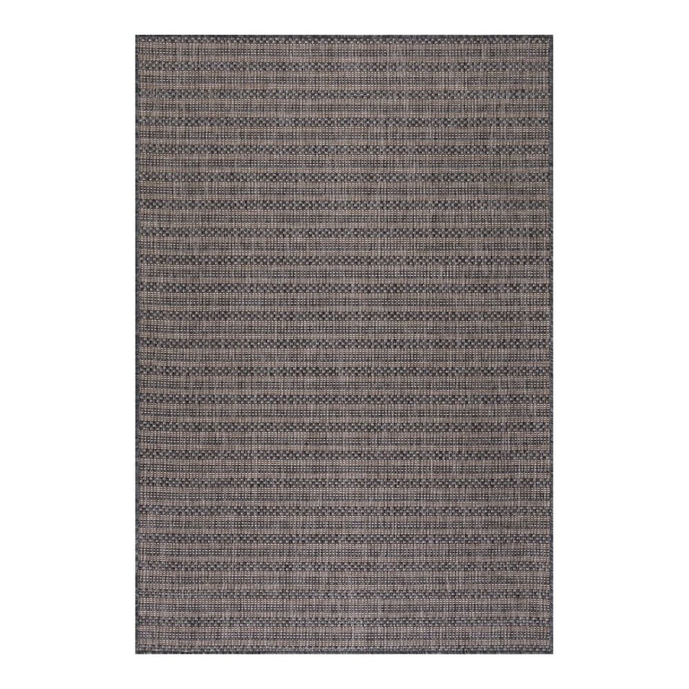 Tapis rayé design en polypropylène noir 120x170