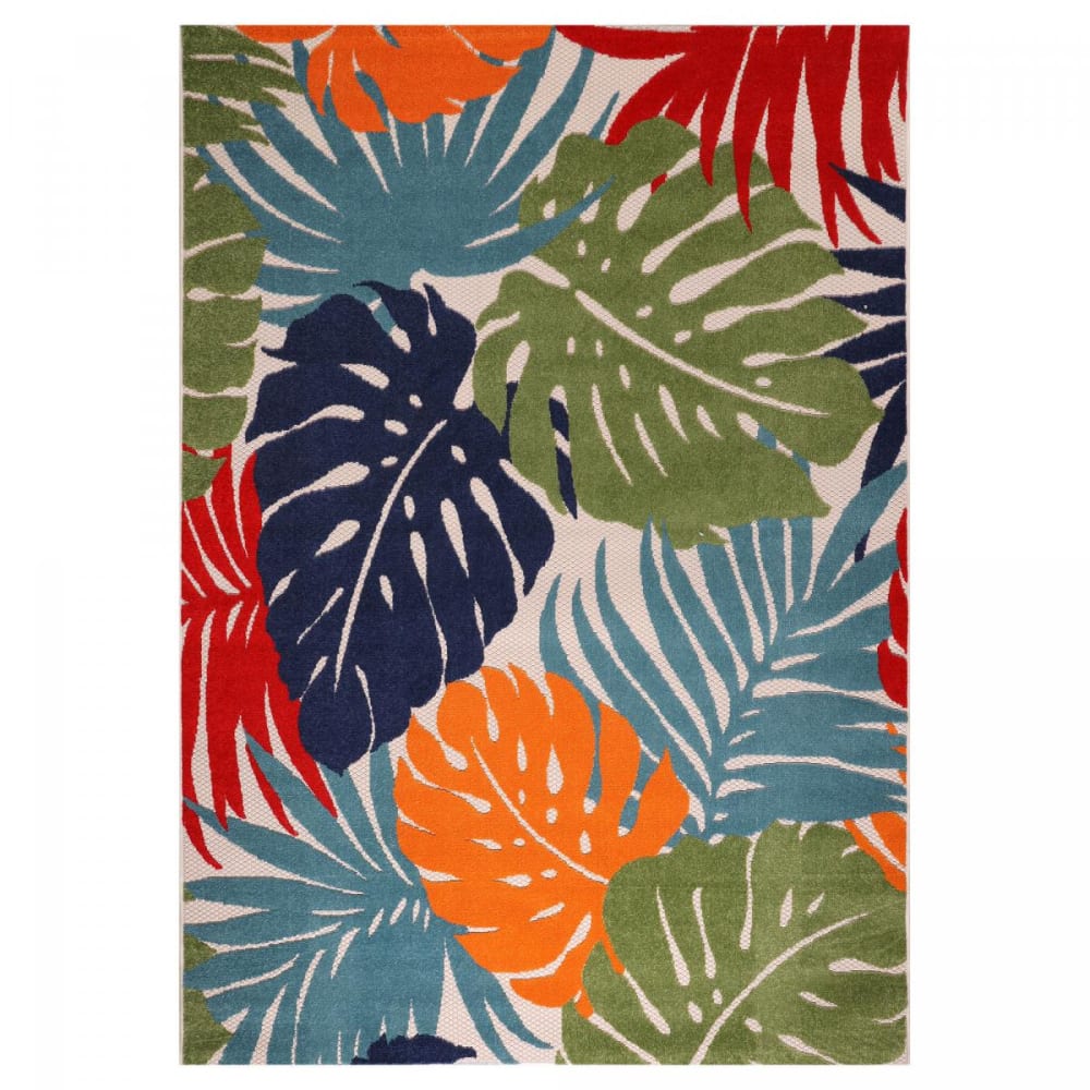 Tapis exterieur 120x170 bleu, rouge, orange, vert