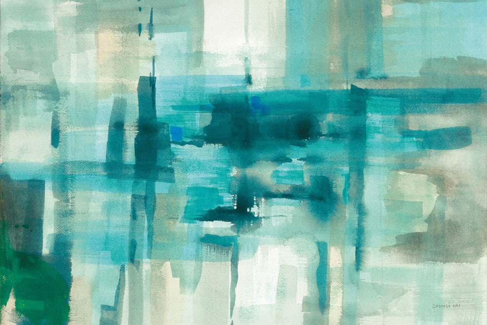 Tableau abstrait Liquide bleu impression sur aluminium 120x80 cm