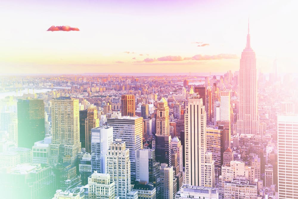 Tableau new york pastel impression sur aluminium 120x80 cm