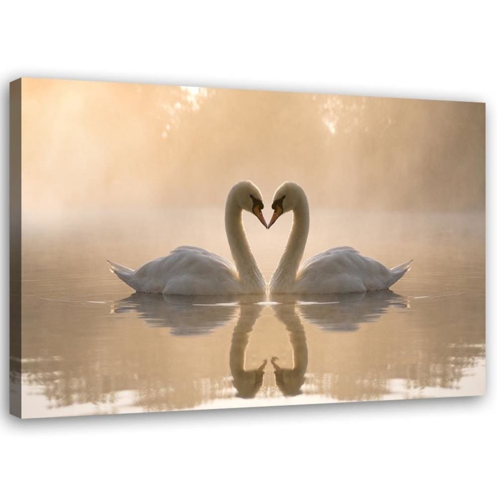 Tableau deux cygnes 120