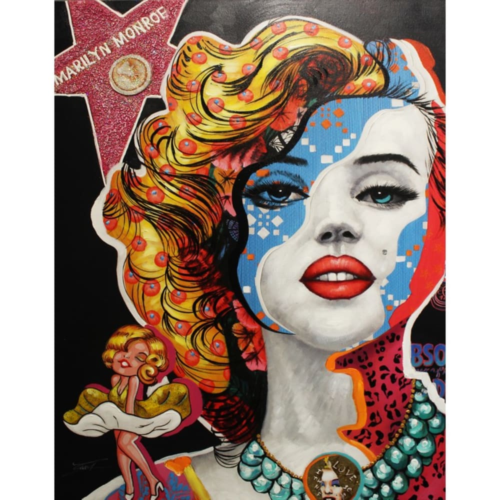 Tableau pop art monroe peinture moderne 120x90 cm