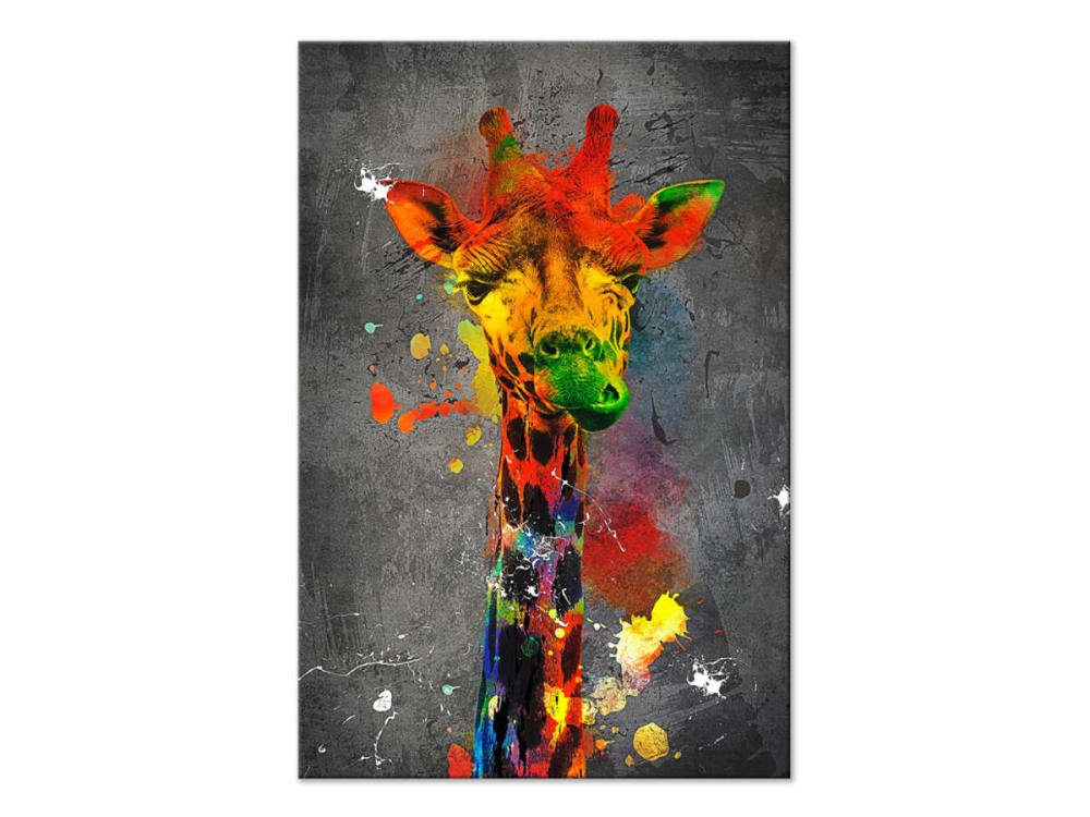 Tableau moderne Girafe multicolor - 120 x 80 cm - Artgeist