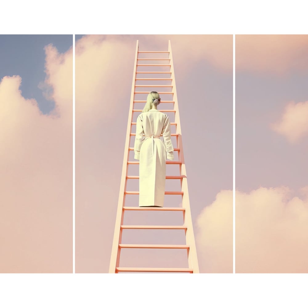 Triptyque sur toile femme - vers