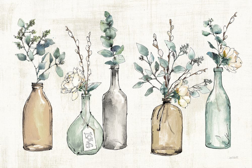 Tableau fleurs Boutures d'été toile imprimée 120x80 cm