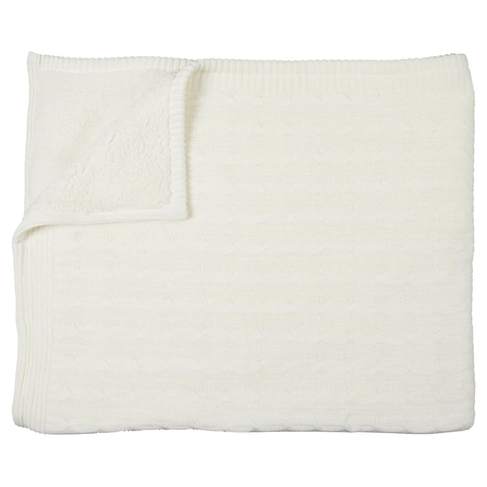 Plaid  120x150cmm torsadé crème et sherpa
