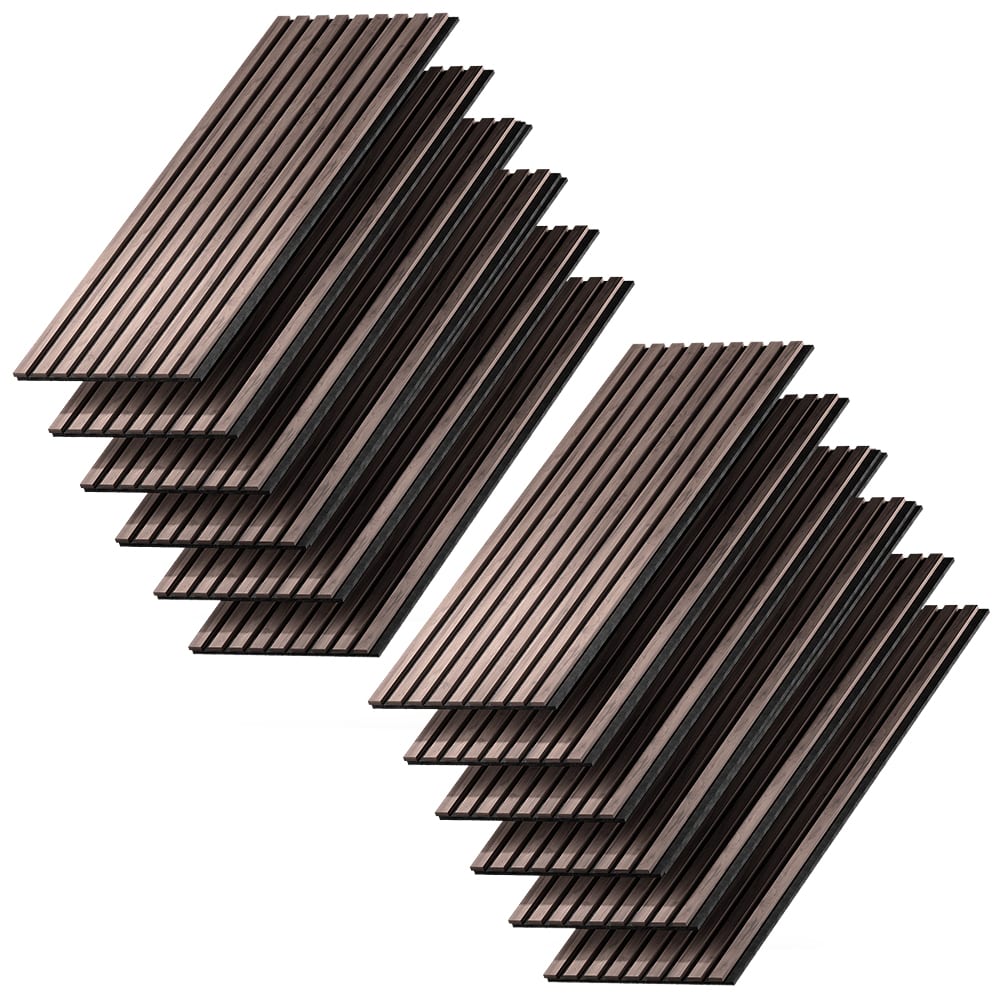 Panneau acoustique 12 pièces noyer/marron 120x40cm Panneau acoustique 12 pièces noyer/marron 120x40cm