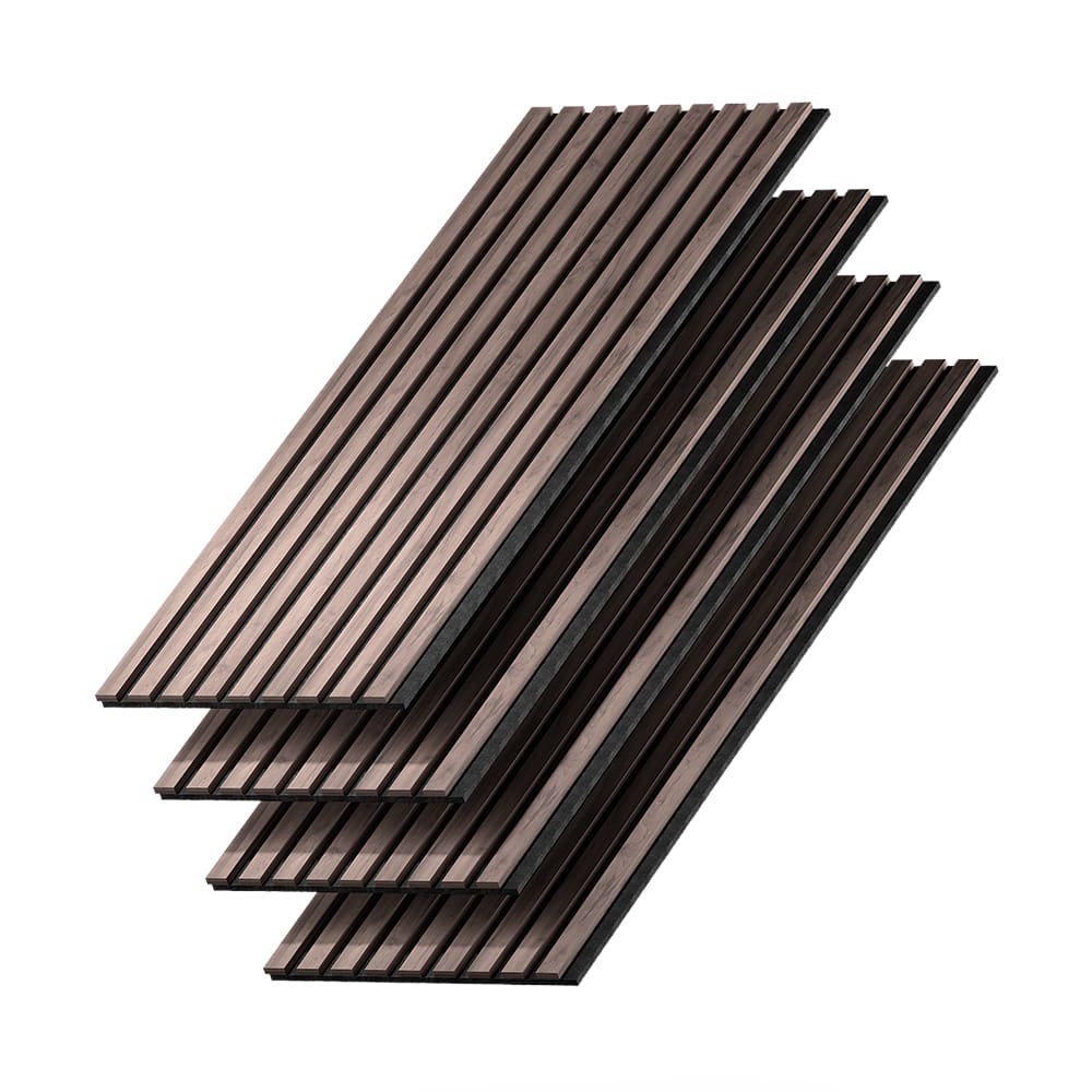 Panneau acoustique 4 pièces noyer/marron 120x40cm
