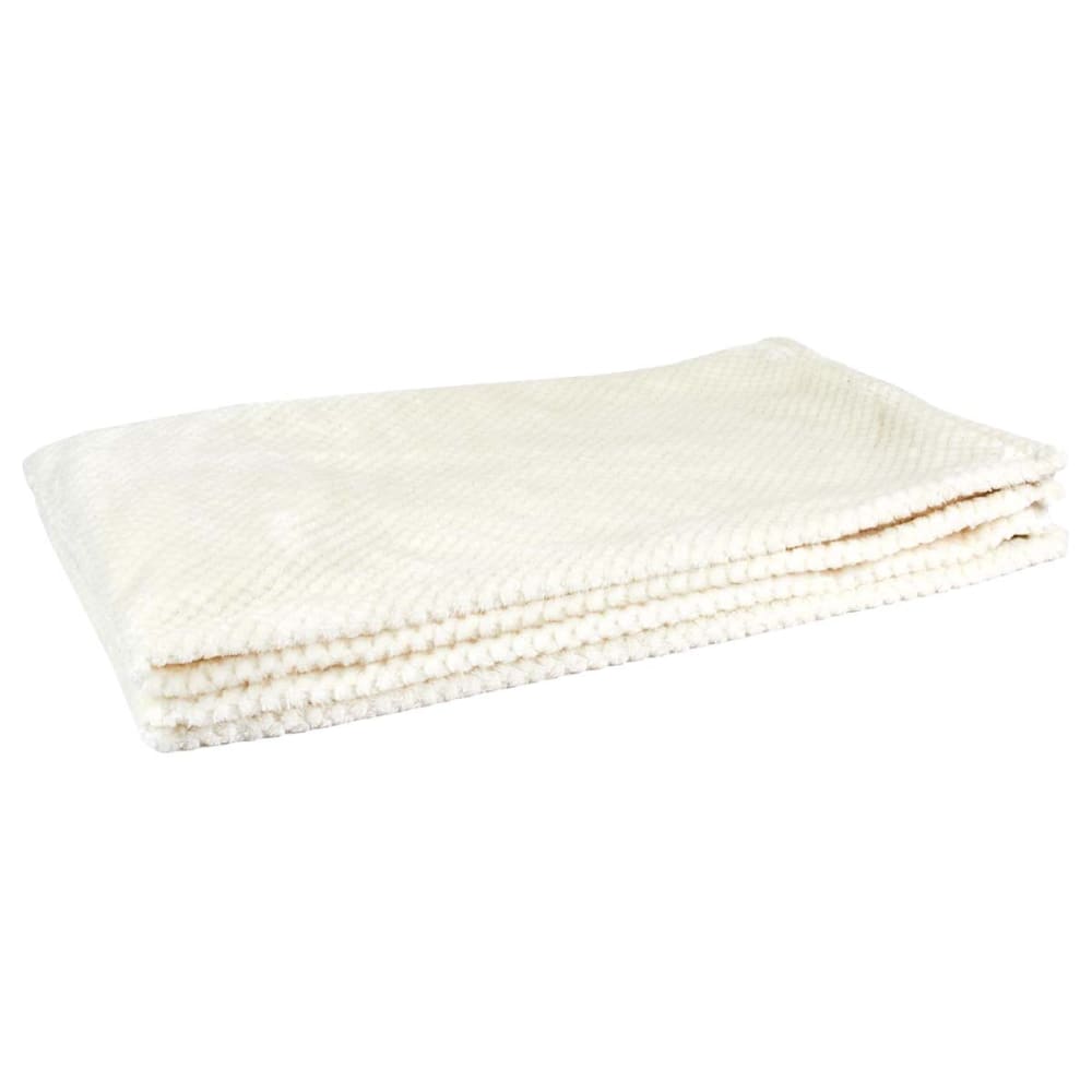 Plaid  ultra doux 120x150cm nid d'abeille crème