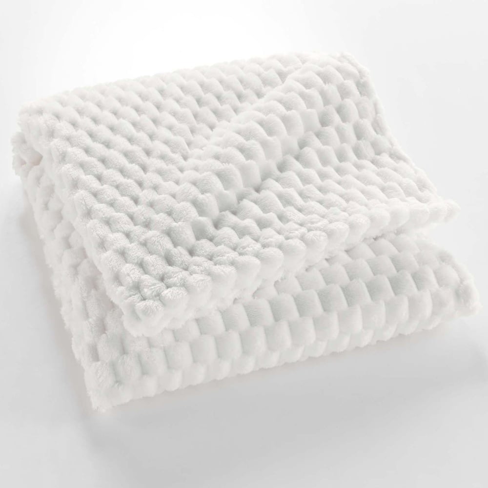 Plaid polaire cocooning 125x150 naturel
