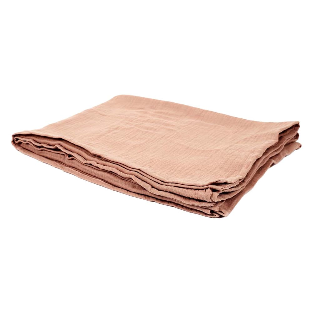 Plaid  en gaze de coton rose poudré 120x150cm