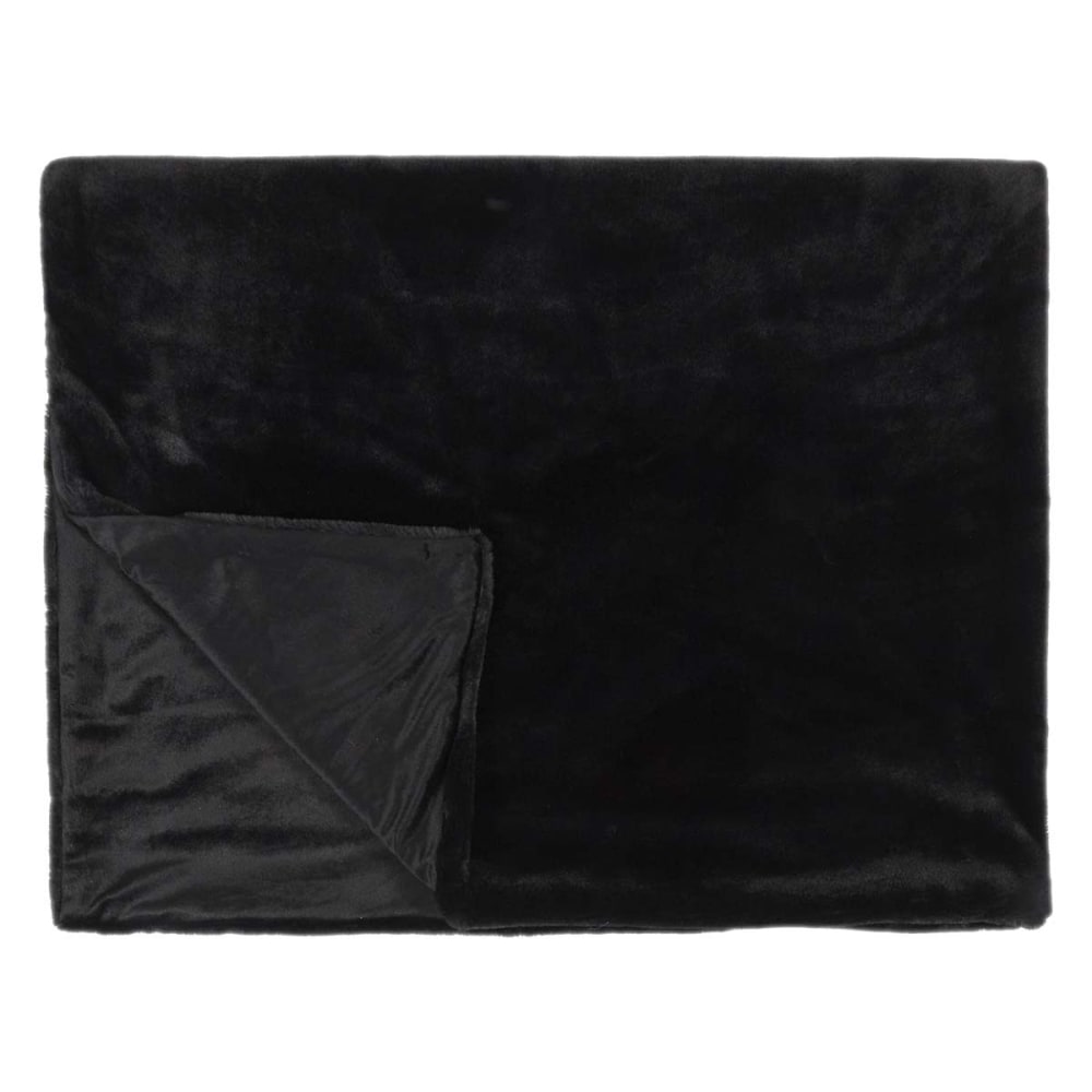 Plaid ultra doux 120x150cm imitation fourrure noire