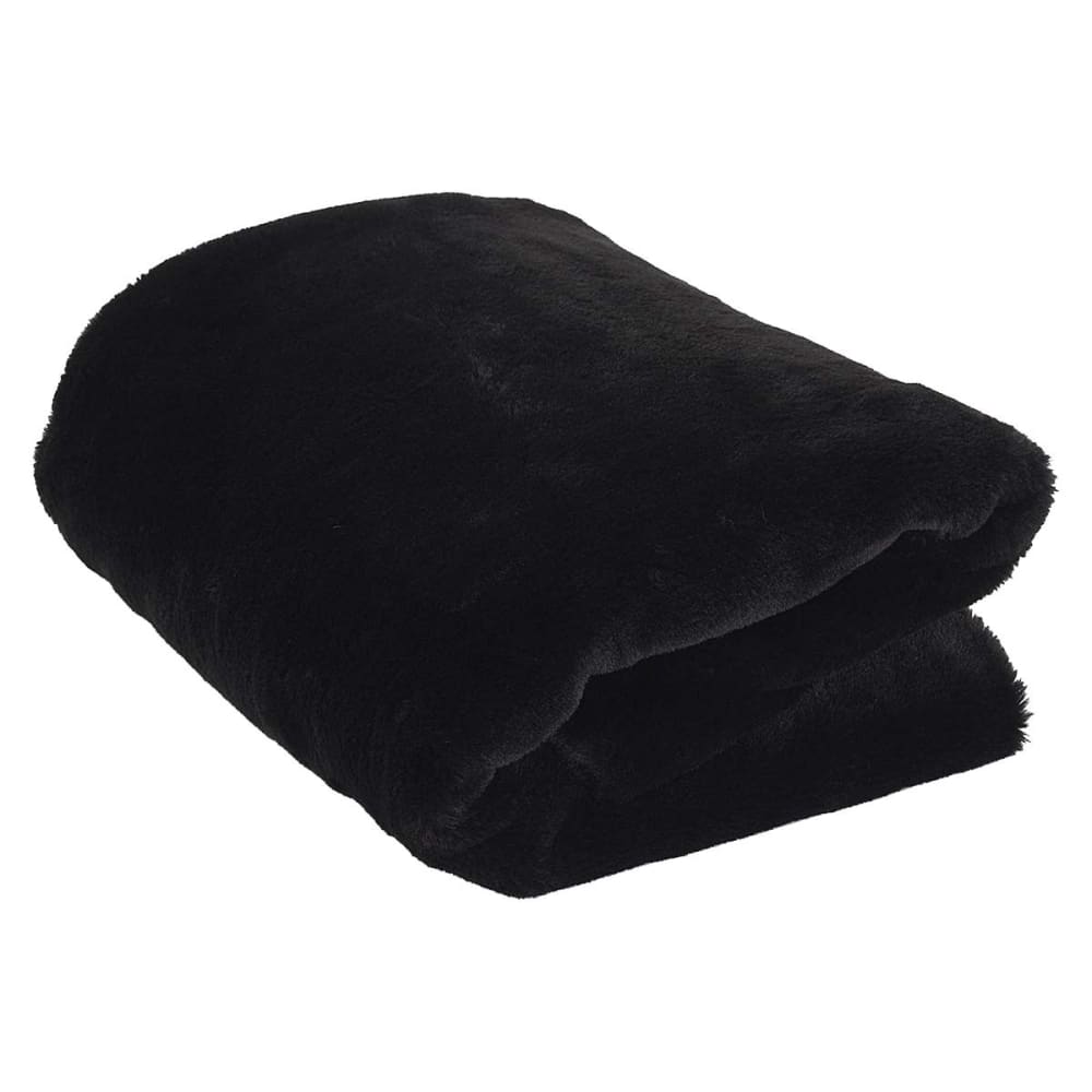 Plaid ultra doux 120x150cm imitation fourrure noire — vue 4