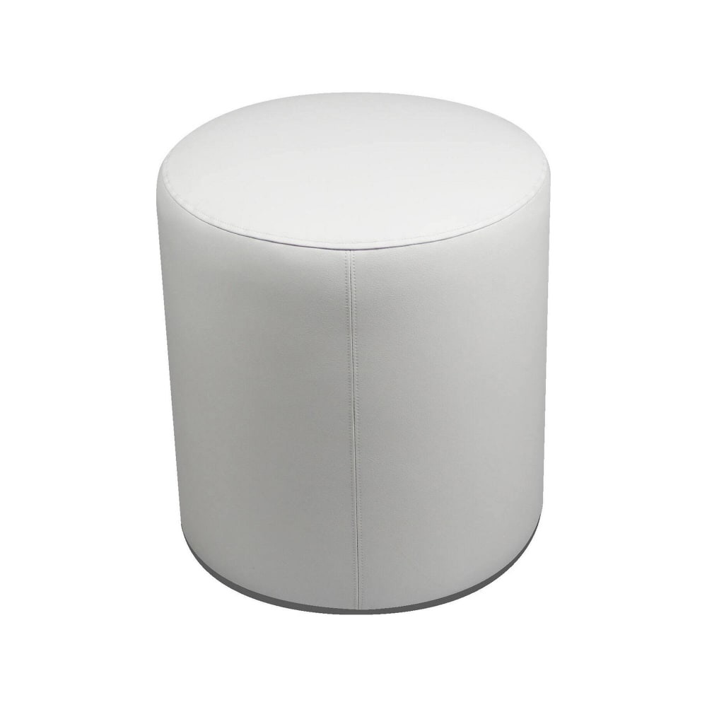 pouf en similicuir blanc