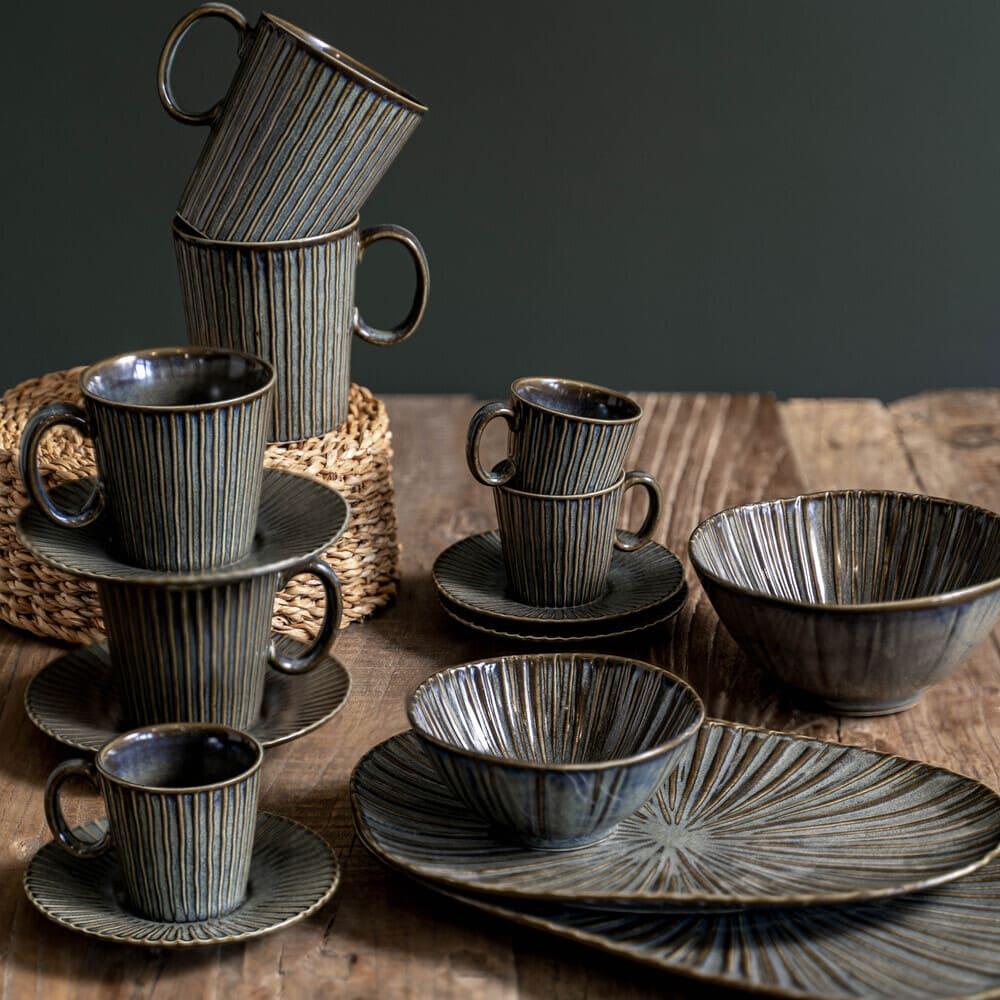 Lot de 2 coupelle organique    12 cm  bleus en porcelaine - Maisons du Monde