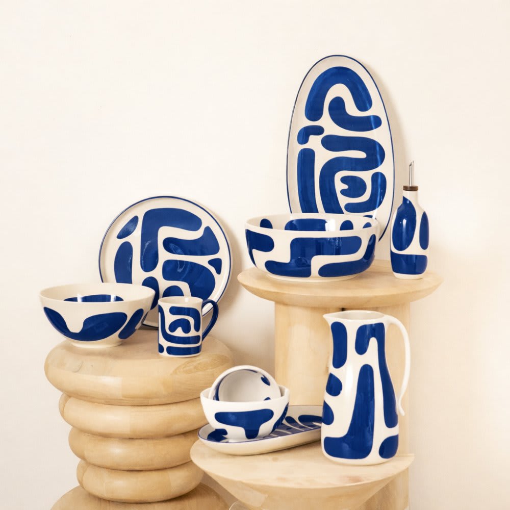 Lot de 6 coupelles   12 cm  bleues en grès - Maisons du Monde