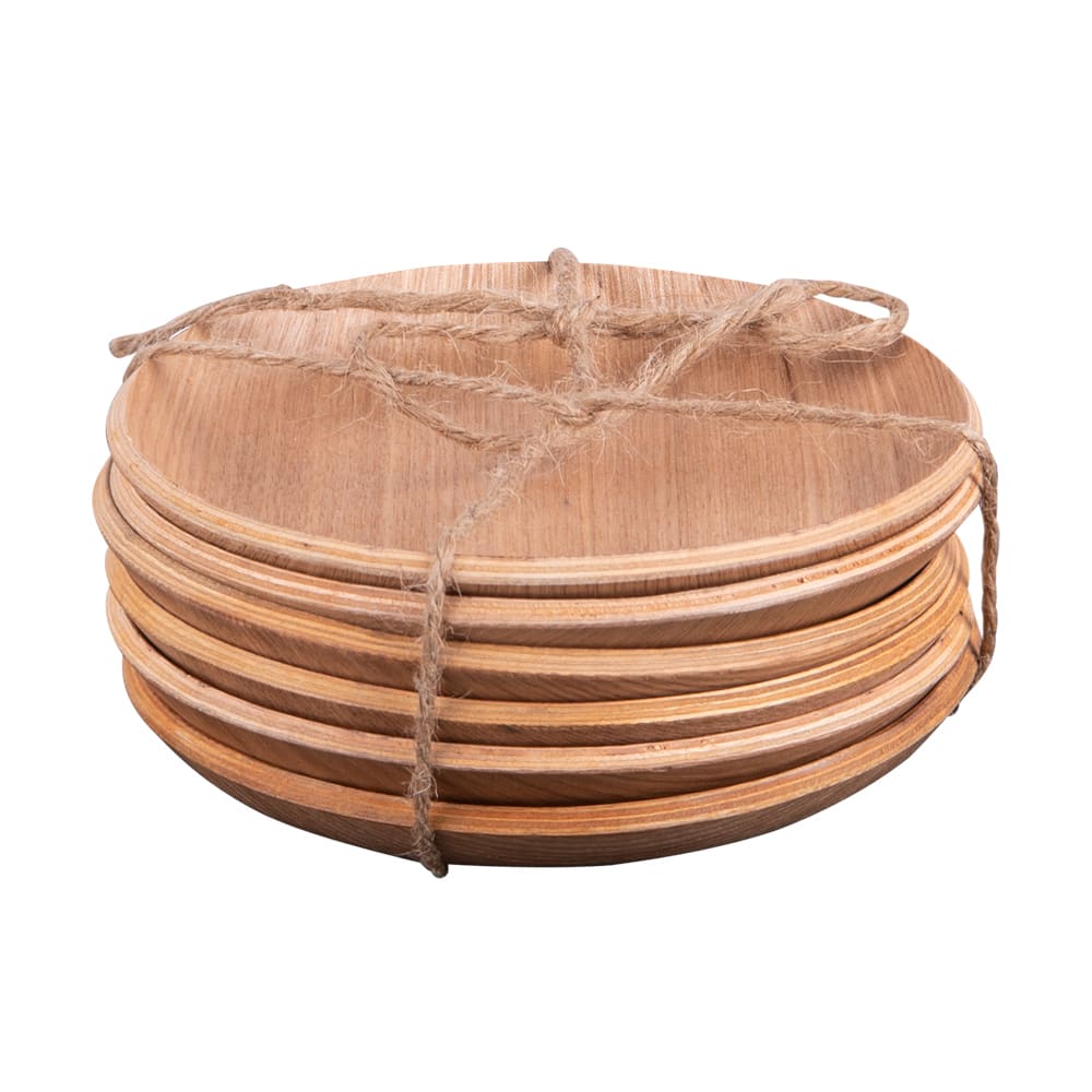 Set de 6 dessous de verre bois   12 cm marrons - Maisons du Monde