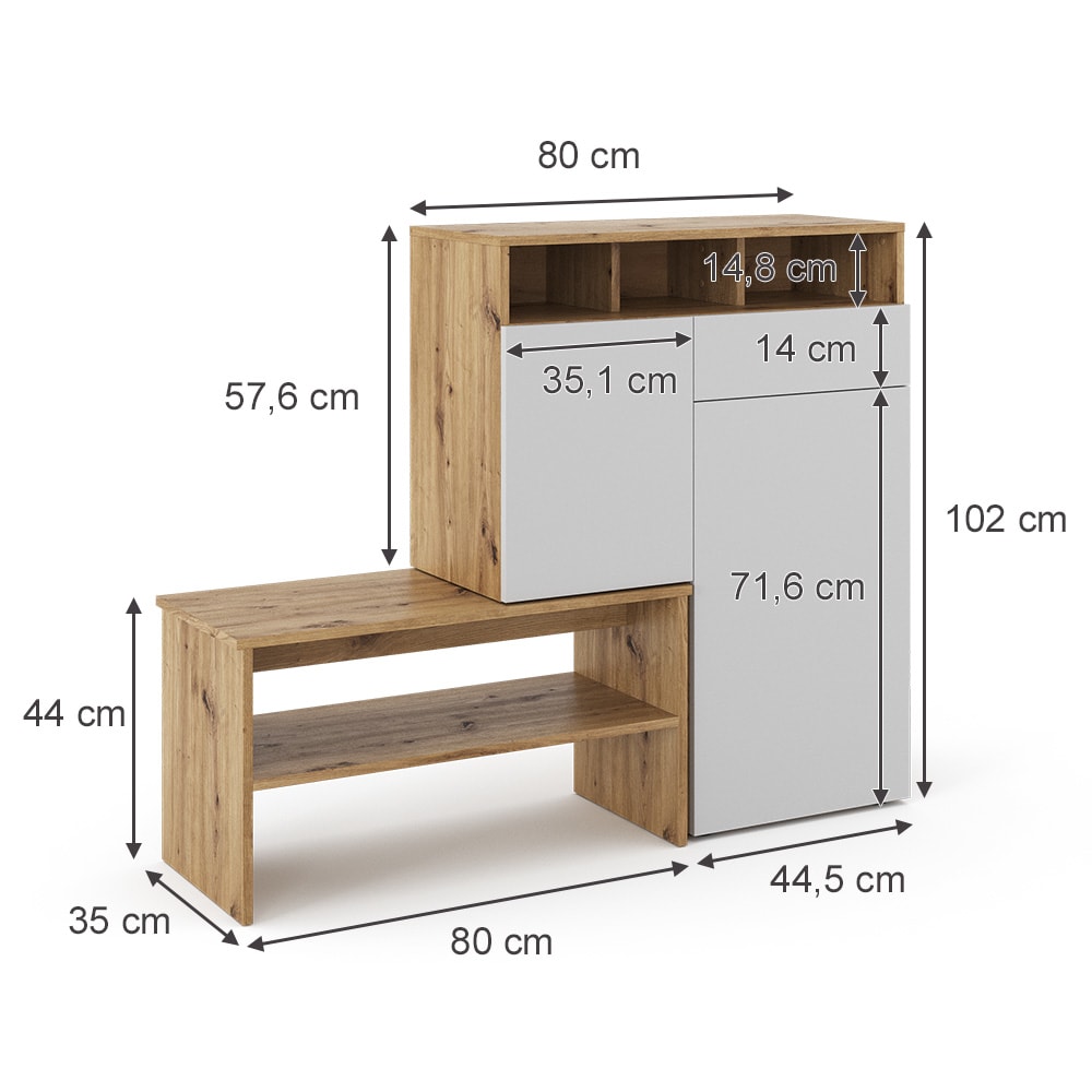 Schuhschrank, Braun 124.5 x 102cm - Maisons Du Monde