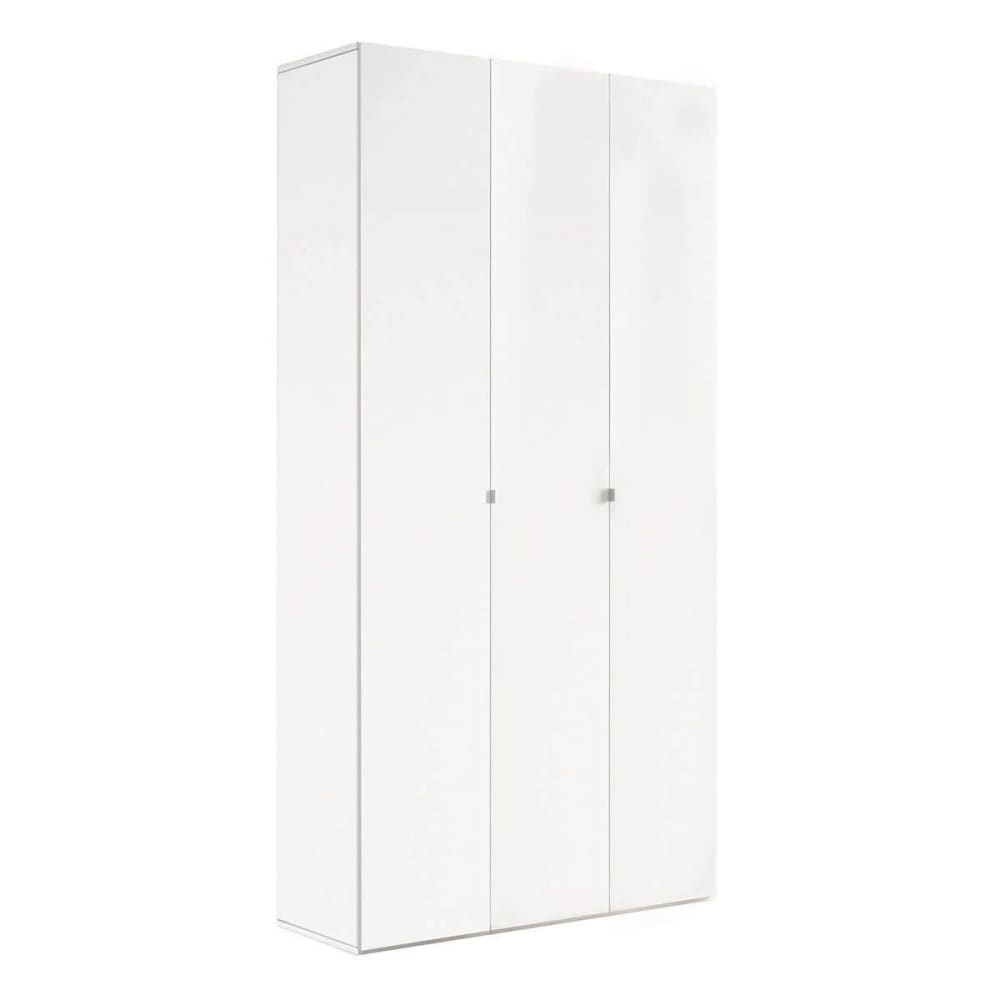 Armoire  à chaussures 3 portes 12 étagères laqué blanc