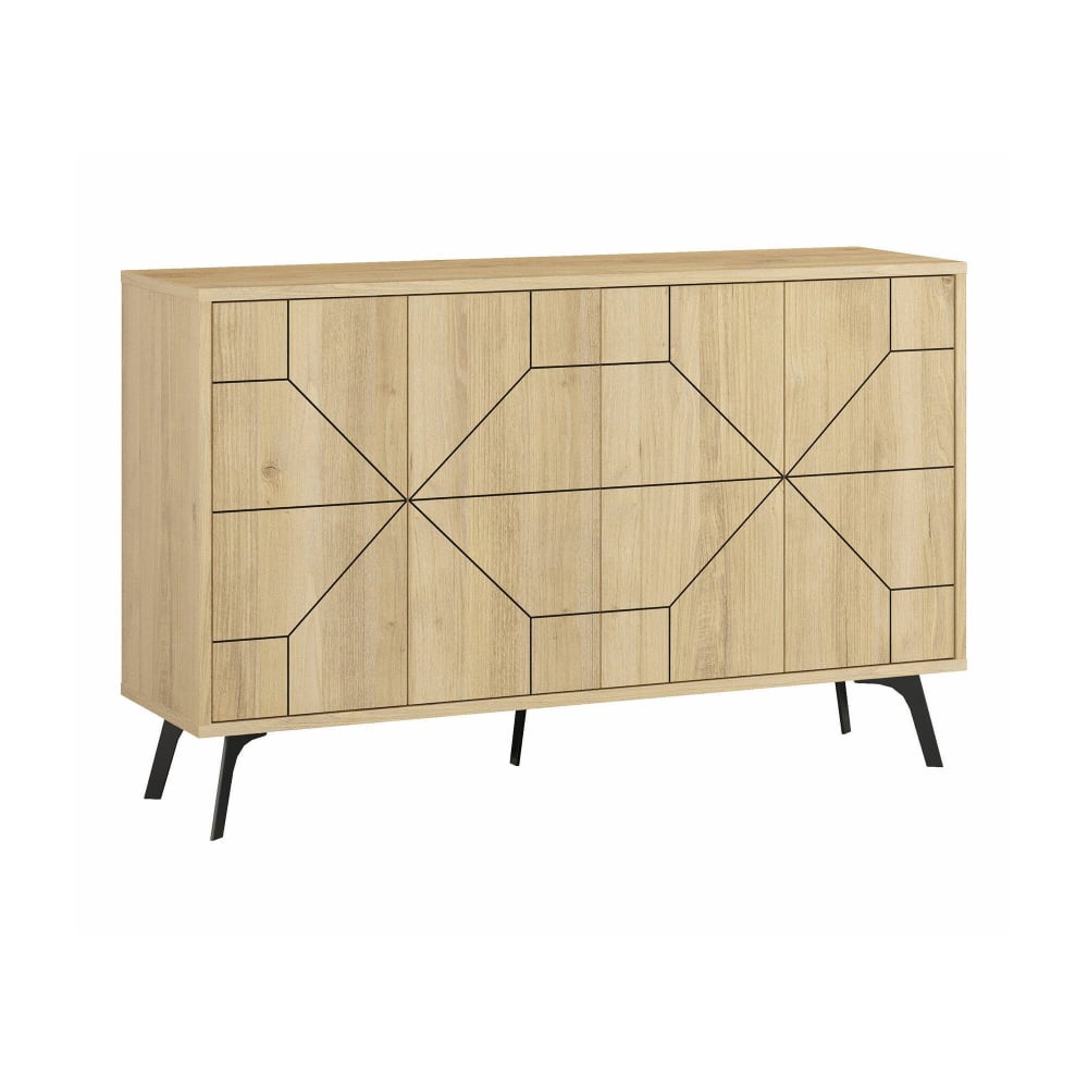 Buffet bois noble chêne brun 123x35x62,4h cm