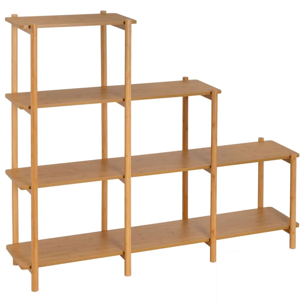Étagère escalier 4 plateaux bambou 120x29x105cm — Beyit