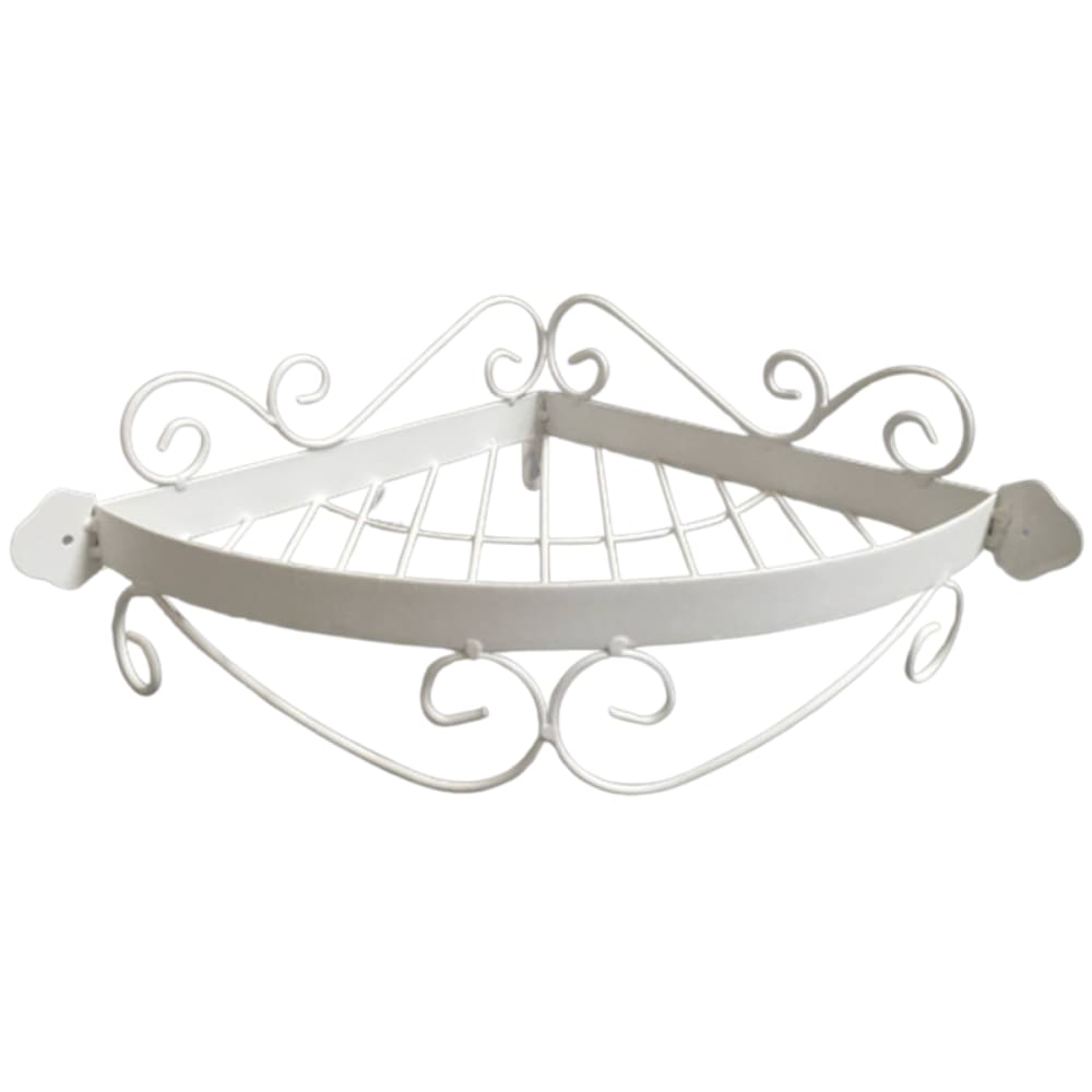 Étagère d'angle murale en métal crème 38 x 27 x 12 cm Étagère d'angle murale en métal crème 38 x 27 x 12 cm