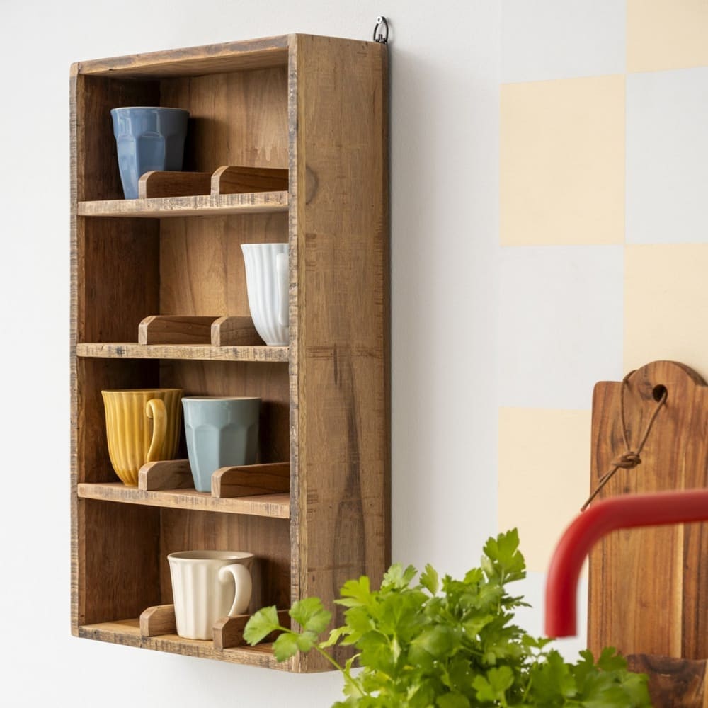 Etagère bois bois foncé 12x36