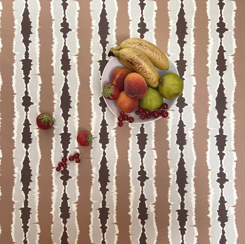 Nappe enduite coton marron carrée 120 x 120 cm