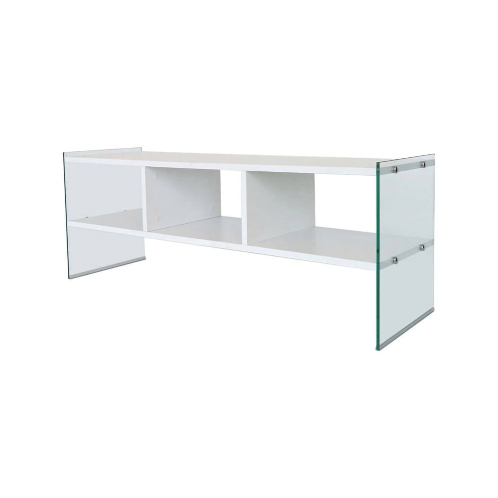 Meuble TV bois blanc 120x35x45h cm